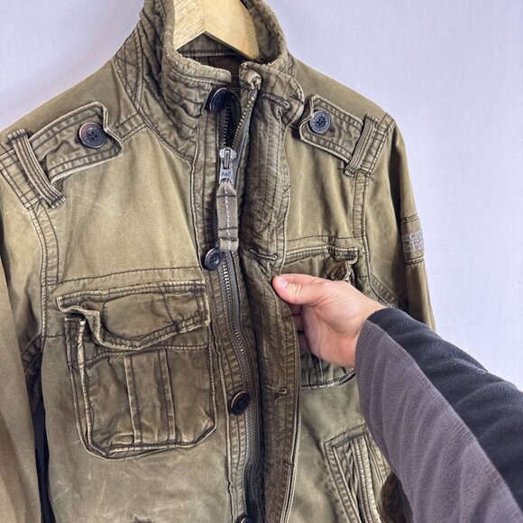 Abercrombie & Fitch Sentinel Military Field Jacket Olive Green Men S Patch - Picture 4 of 7